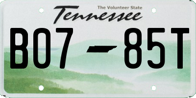 TN license plate B0785T