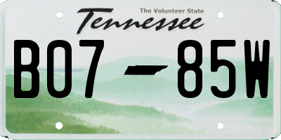 TN license plate B0785W