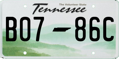 TN license plate B0786C