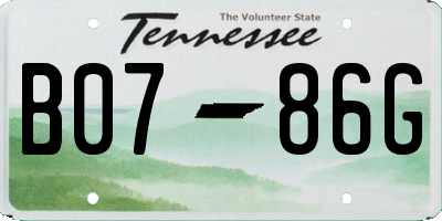 TN license plate B0786G