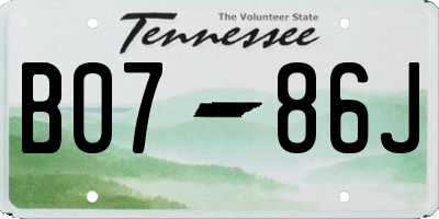 TN license plate B0786J