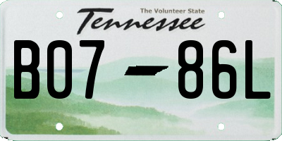 TN license plate B0786L