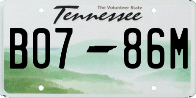 TN license plate B0786M