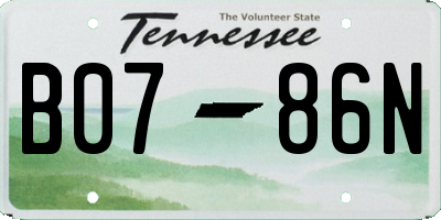 TN license plate B0786N