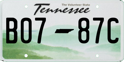 TN license plate B0787C