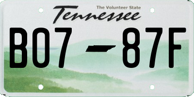 TN license plate B0787F