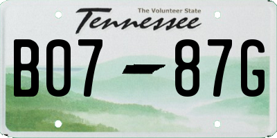 TN license plate B0787G