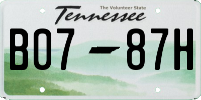 TN license plate B0787H