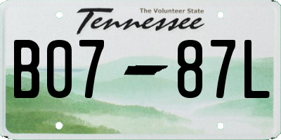 TN license plate B0787L