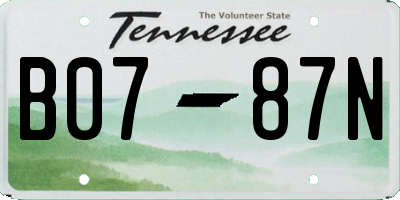TN license plate B0787N