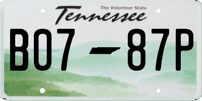 TN license plate B0787P