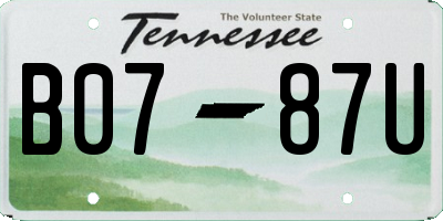 TN license plate B0787U