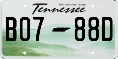 TN license plate B0788D