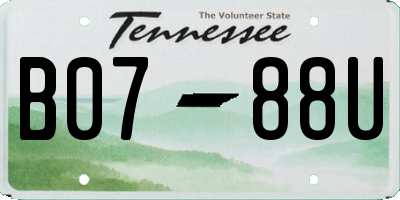 TN license plate B0788U