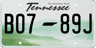 TN license plate B0789J
