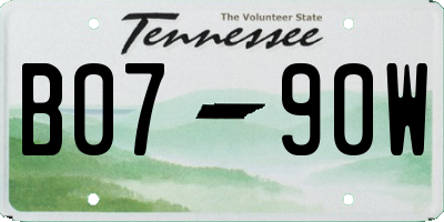 TN license plate B0790W