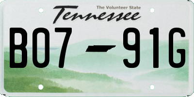 TN license plate B0791G