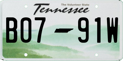 TN license plate B0791W