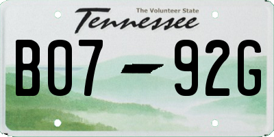 TN license plate B0792G