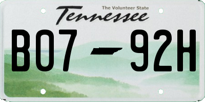 TN license plate B0792H
