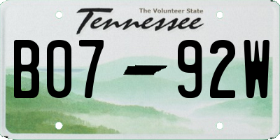 TN license plate B0792W