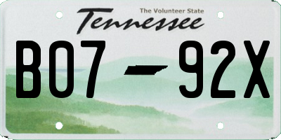 TN license plate B0792X