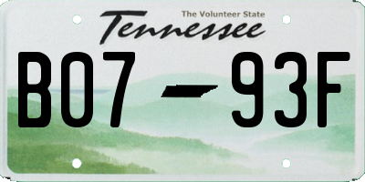 TN license plate B0793F