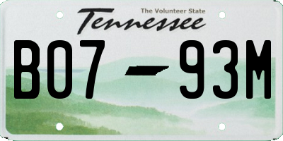 TN license plate B0793M