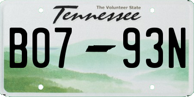 TN license plate B0793N