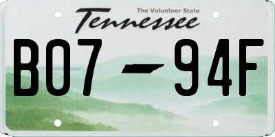 TN license plate B0794F