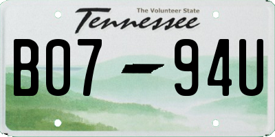 TN license plate B0794U