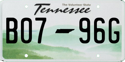 TN license plate B0796G