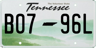 TN license plate B0796L