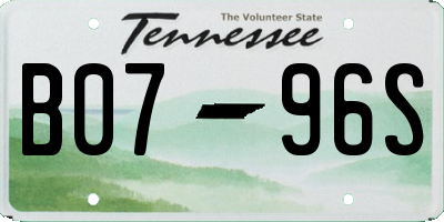 TN license plate B0796S
