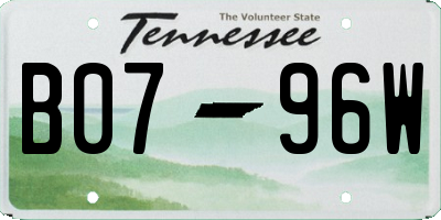 TN license plate B0796W