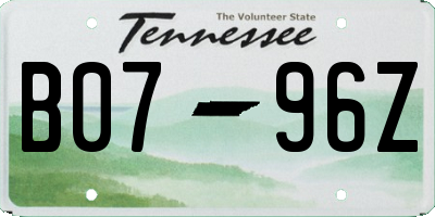 TN license plate B0796Z