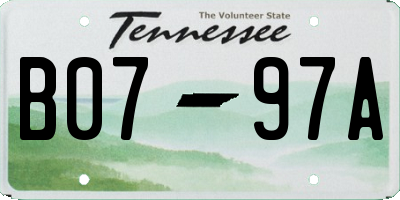 TN license plate B0797A