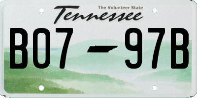 TN license plate B0797B