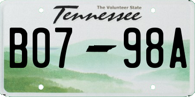 TN license plate B0798A