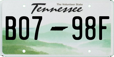 TN license plate B0798F