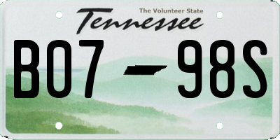 TN license plate B0798S