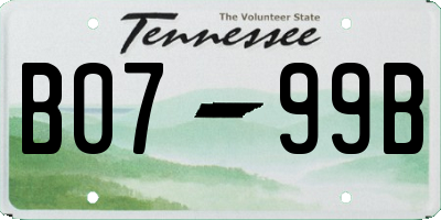 TN license plate B0799B