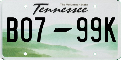 TN license plate B0799K