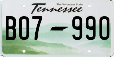 TN license plate B0799O