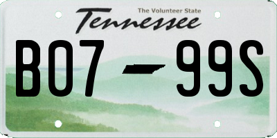 TN license plate B0799S