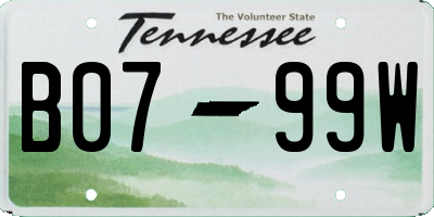 TN license plate B0799W