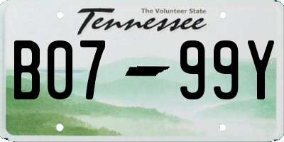 TN license plate B0799Y