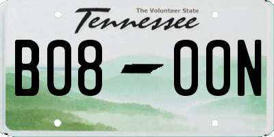TN license plate B0800N