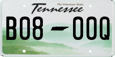TN license plate B0800Q