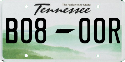 TN license plate B0800R